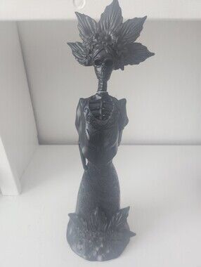 Decorative Black Catrina Skeleton Lady Figurine  Day Of The Dead Resin 16 In